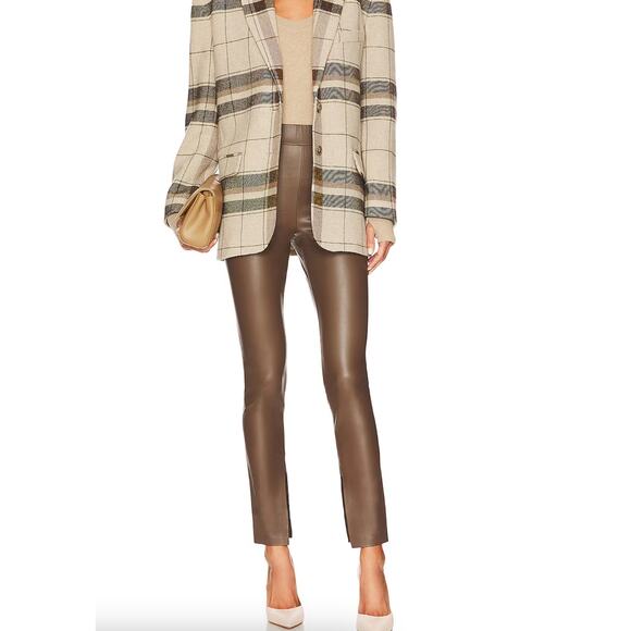 Blank NYC Pants Womens 27 Brown Faux Leather Leggings Love Much Vented - Picture 1 of 12